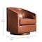 Flash Furniture Dean Club Style Commercial Barrel Accent Armchair Metal Base, Brown LeatherSoft Upholstery BS-AC22-064-BRNPU-GG - alternate 10